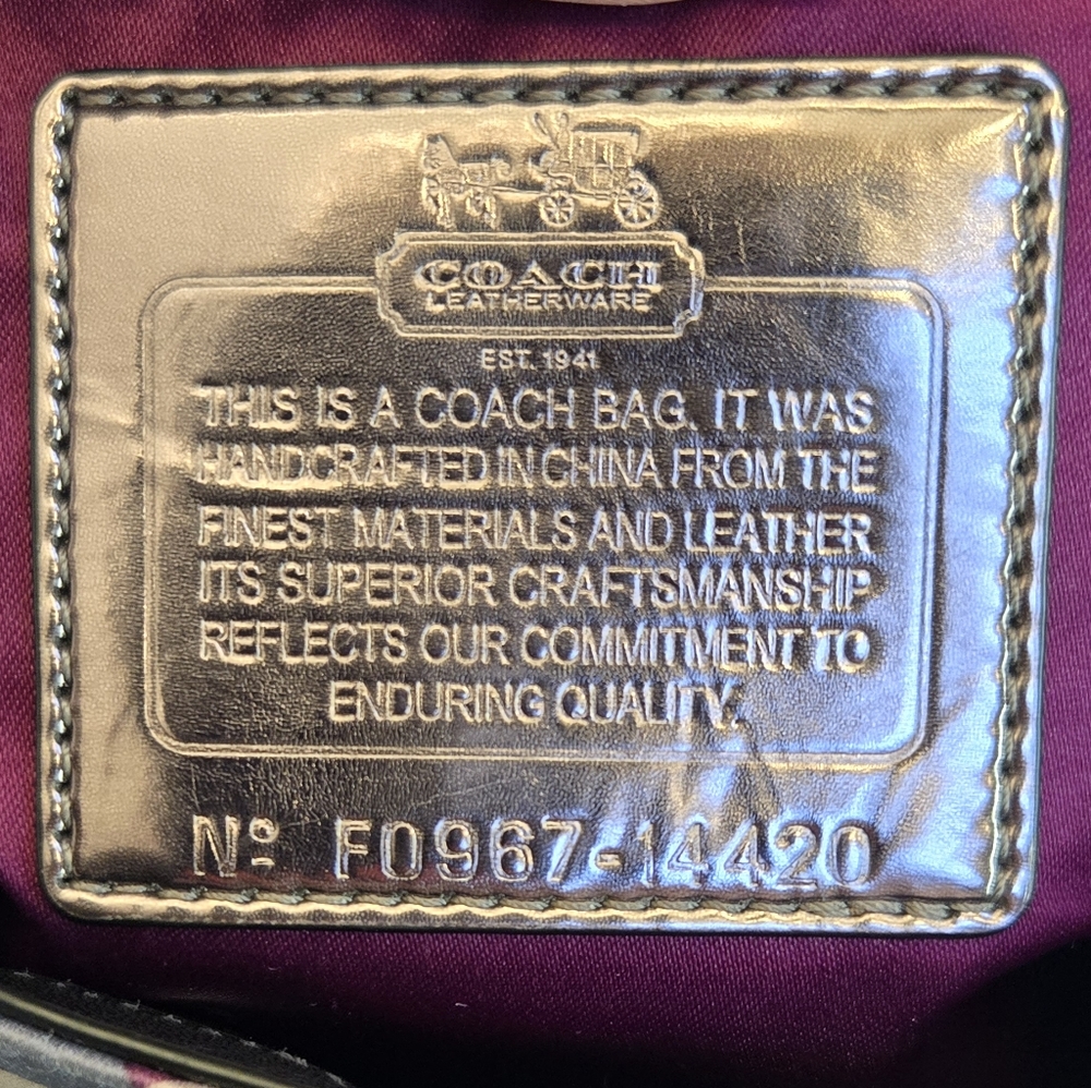 Coach Maggie Black and Purple  Shoulder Bag - Picture 13 of 14